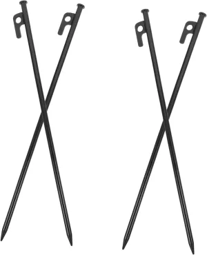 VOSAREA 4pcs Heavy Duty Tent Stakes for Outdoor Camping and Canopy Metal Pegs for Secure Tarp and Tent Anchoring Easy to Drive and Pull for Windy Conditions