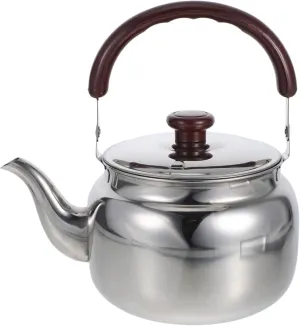 VOSAREA Ergonomic Handle Stainless Steel Tea Kettle Large Capacity Whistling Teapot for Induction Gas Electric Stovetops Easy to Clean for Camping and Family Use