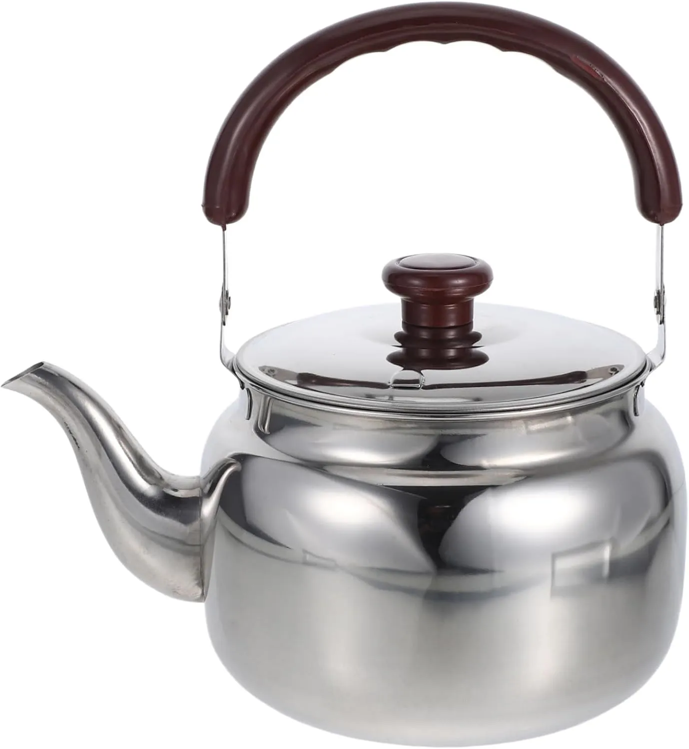 VOSAREA Ergonomic Handle Stainless Steel Tea Kettle Large Capacity Whistling Teapot for Induction Gas Electric Stovetops Easy to Clean for Camping and Family Use