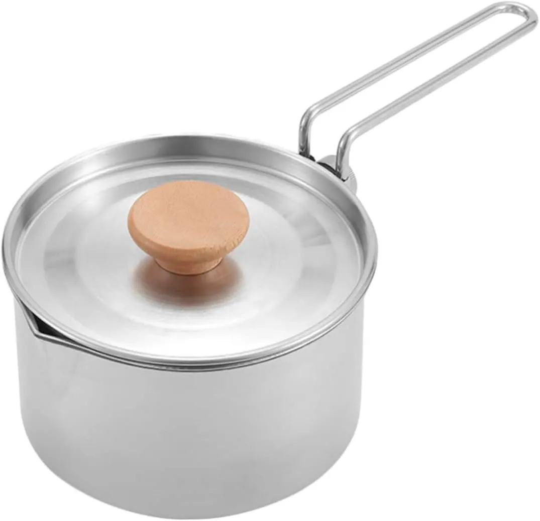 Wakauto Portable Outdoor Stainless Steel Camping Cooker Multi Functional Water Kettle for Boiling and Noodles Durable Collapsible Design for Easy Carrying and Camping