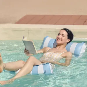 Water Hammock Float – Inflatable Pool Lounge for Adults, Soft & Lightweight, Water Pool Float Floating Chair for Pool, Beach, Vacation – Portable, Durable, Easy to Inflate