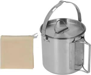 Water Kettle, 1.2L Stainless Steel Outdoor Camping Kettle, Portable Coffee Pot for Hiking, Camping, and Picnic