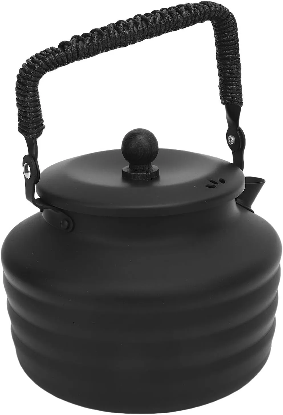 Water Pot Camping Kettle, 1.3L Portable Excellent Thermal Conductivity Aluminum Short Spout Tea Pot for Hiking, Picnic