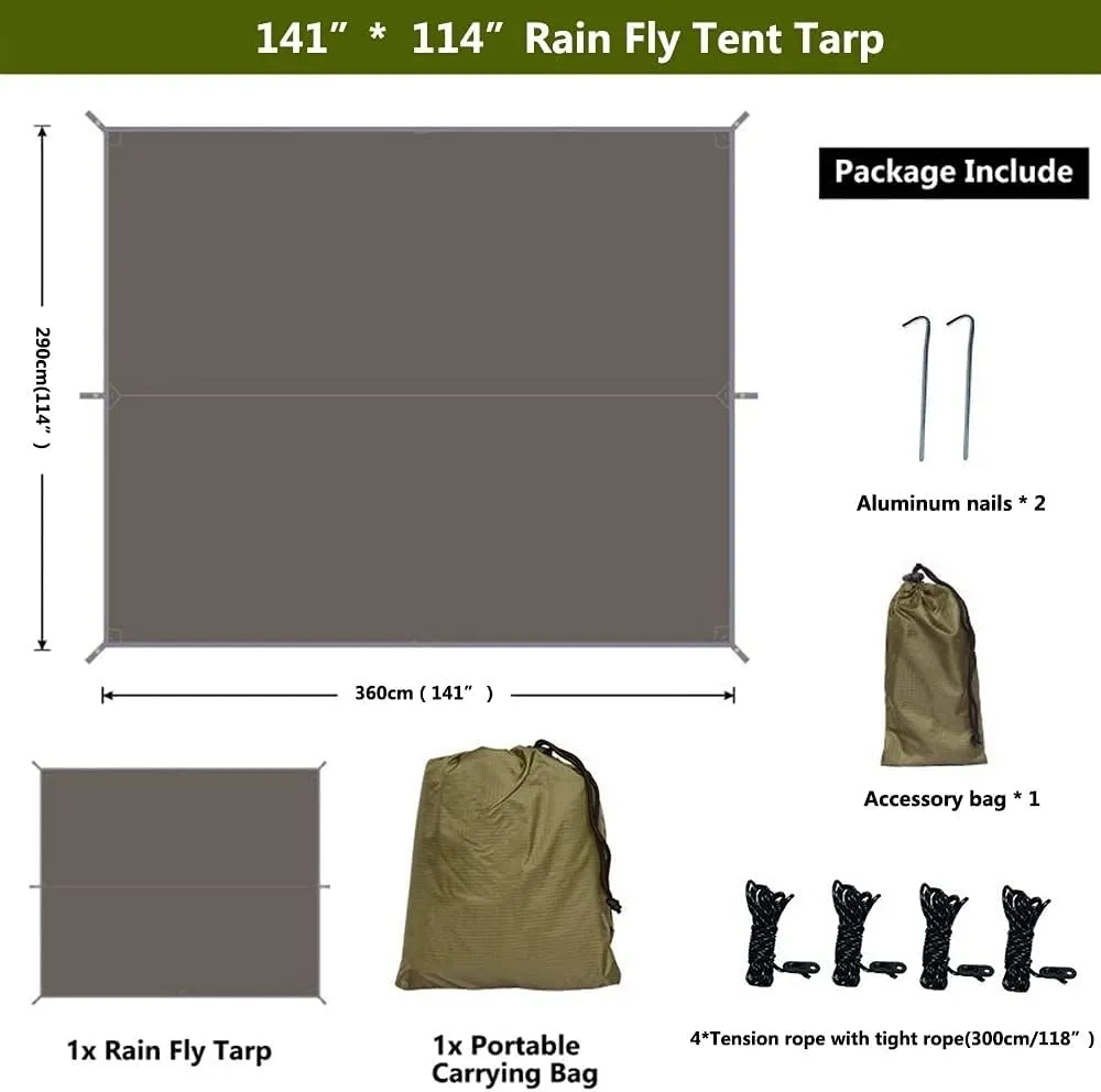Waterproof Beach Sun Shelter Tarp Tent Shade Ultralight UV Garden Awning Canopy Sunshade Outdoor Camping Hammock Rain Fly(Color:E)