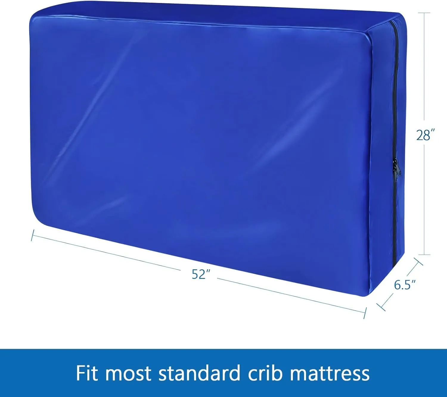 Waterproof Heavy Duty Crib Mattress Moving Bag with Strong Zipper - Reusable Crib Mattress Cover for Moving, Blue, 2 Pack