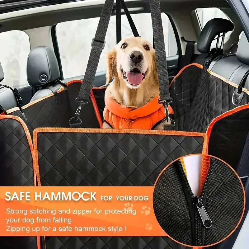 Waterproof Heavy-Duty Quilted Dog Seat Cover Hammock for Cars, Trucks, SUVs