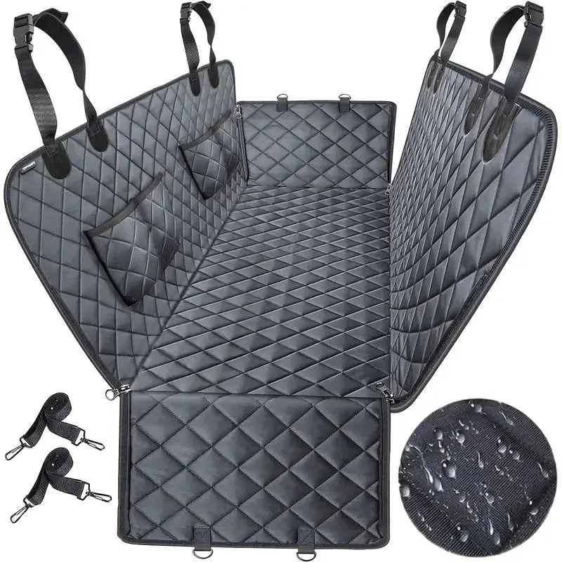 Waterproof Heavy-Duty Quilted Dog Seat Cover Hammock for Cars, Trucks, SUVs