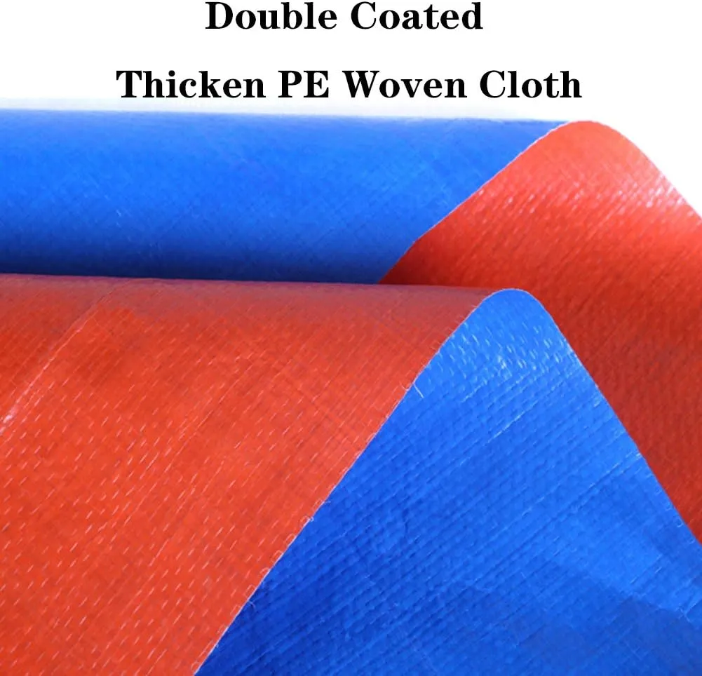 Waterproof Lightweight Tarpaulin Cover Ground Sheet Cover Heavy Duty Tarp Camping Sheet with Eyelets, for Canopy Tent Garden Pool Truck,Blue,3x3m (Blue 3x3m)