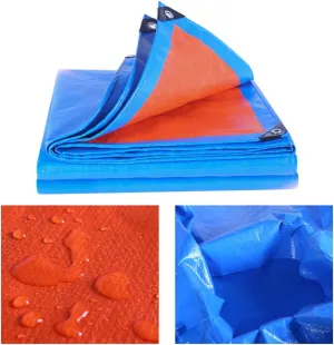 Waterproof Lightweight Tarpaulin Cover Ground Sheet Cover Heavy Duty Tarp Camping Sheet with Eyelets, for Canopy Tent Garden Pool Truck,Blue,3x3m (Blue 3x3m)