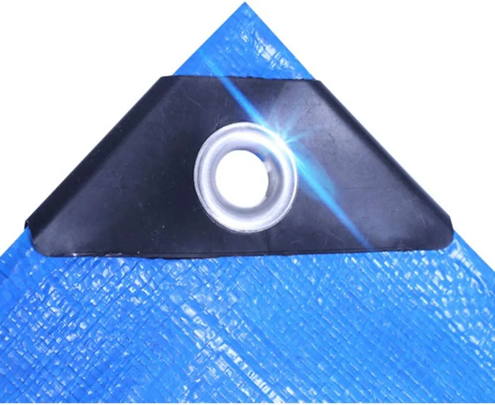 Waterproof Lightweight Tarpaulin Cover Ground Sheet Cover Heavy Duty Tarp Camping Sheet with Eyelets, for Canopy Tent Garden Pool Truck,Blue,3x3m (Blue 3x3m)