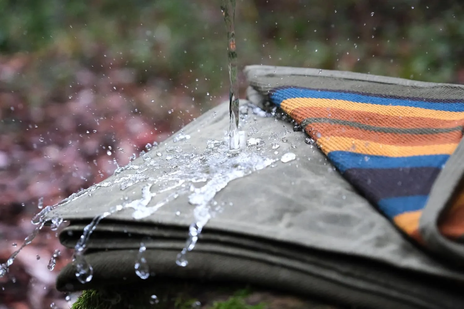 Waterproof Outdoor Canvas Camping Blanket - Waxed Canvas Campfire Blanket with Water Repellent Backing - Camp - Bushcraft Tarp (Olive, Regular)
