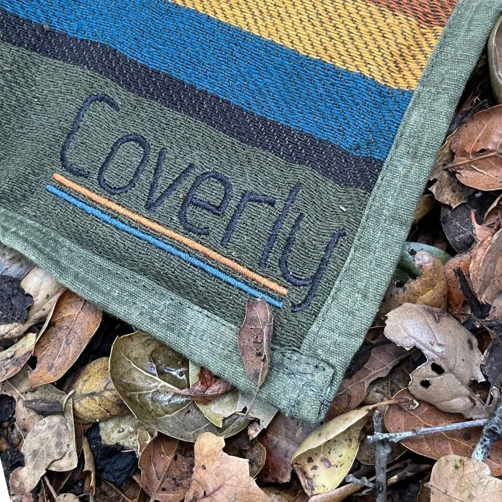 Waterproof Outdoor Canvas Camping Blanket - Waxed Canvas Campfire Blanket with Water Repellent Backing - Camp - Bushcraft Tarp (Olive, Regular)
