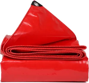 Waterproof Tarp 13.12x26.25ft, 0.5mm Thick Heavy Duty PVC Double Coated Waterproof Tarpaulin, with Grommets and Reinforced Edges, UV Protection, Tear Resistance, High Durability