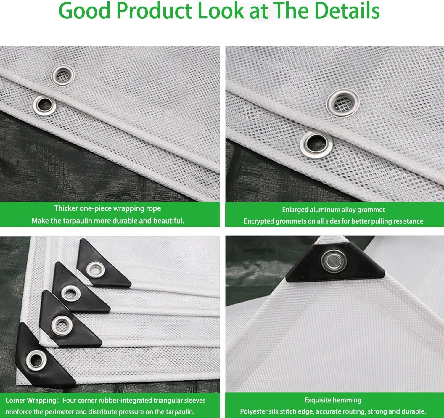 Waterproof Tarp Tent Cover Tent Tarps Waterproof Under Tent for Under Tent Multi Purpose Protective Cover Durable Waterproof Weather Proof Rip and Tear Resistant 4.92ft x 6.56ft White