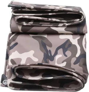 Waterproof Tarpaulin Camouflage Tarp Sheet Heavy Duty Groundsheet,0.4mm Thick Caravan Camo Cover Protective Rainproof Canopy Tent with Grommets (Size:2x4m)