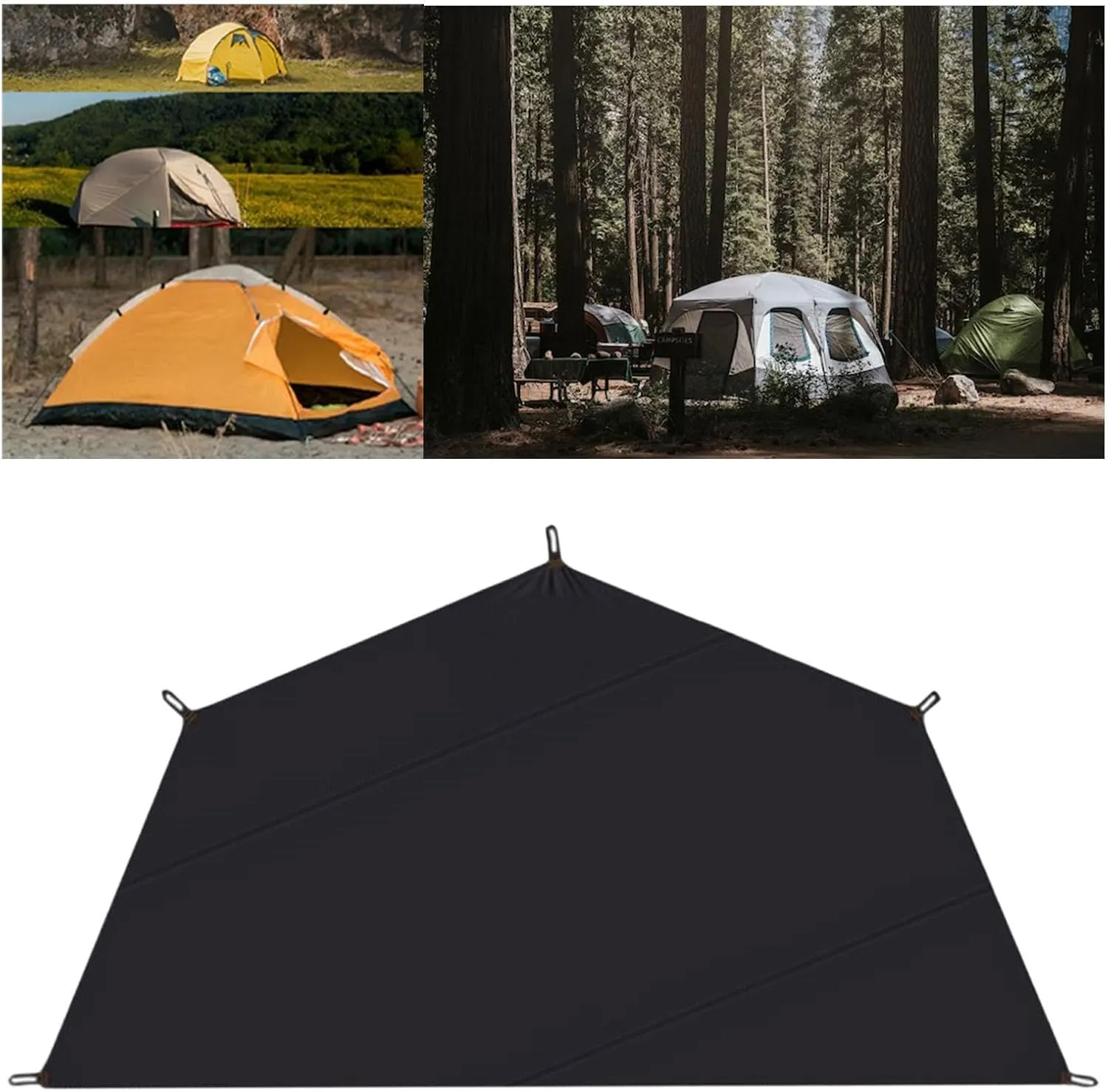 Waterproof Tent Footprint Camping Blanket with Storage Pouch Water Resistant Ground Sheet Mat Floor Mat for Trekking Gear