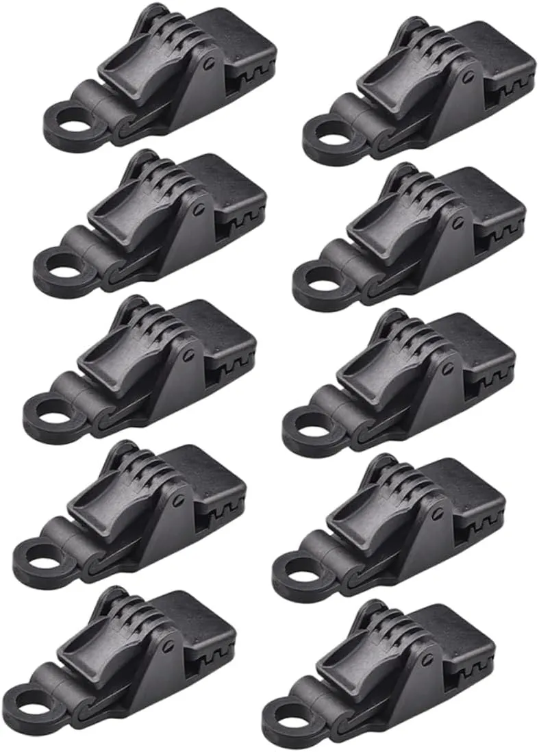 Waterproof Tent Ground Cloth Clips 10 Pack Outdoor Tent Clamp Mesh Tarp Fastener for Camping