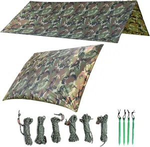 Waterproof Tent Tarp for Under Tent, Lightweight Portable Camping Tarp Shelter, PU 5000 Waterproof, Tarp Canopy for Camping Outdoor Adventure