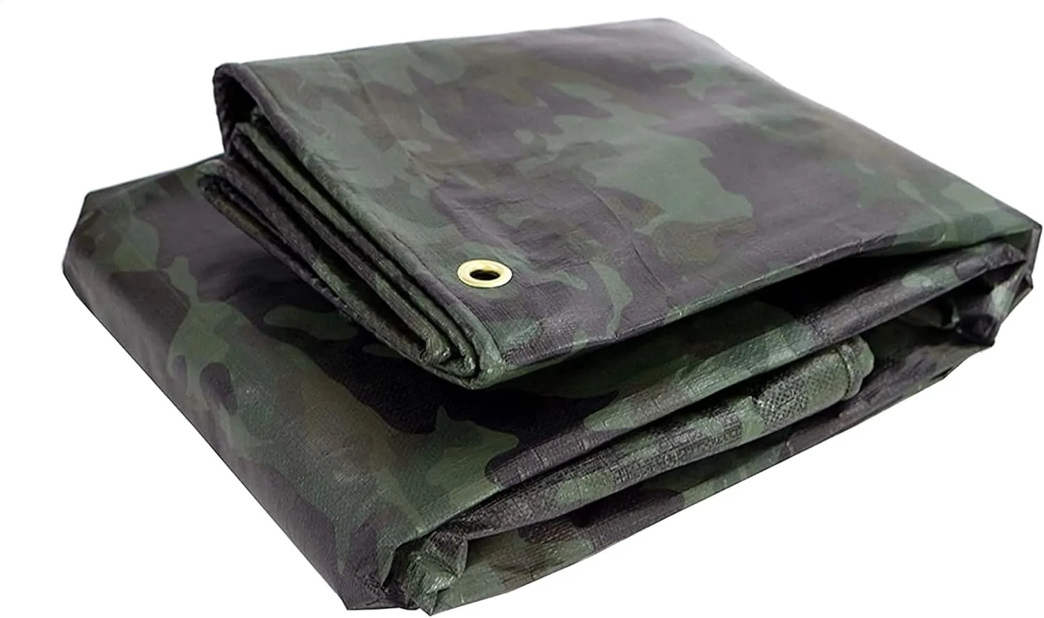 Watershed Innovations Heavy Duty Waterproof Camo Tarp - Reversible Camouflage/Green Tarp -12x12 with UV Protection for Outdoor Camping RV Truck and Trailers
