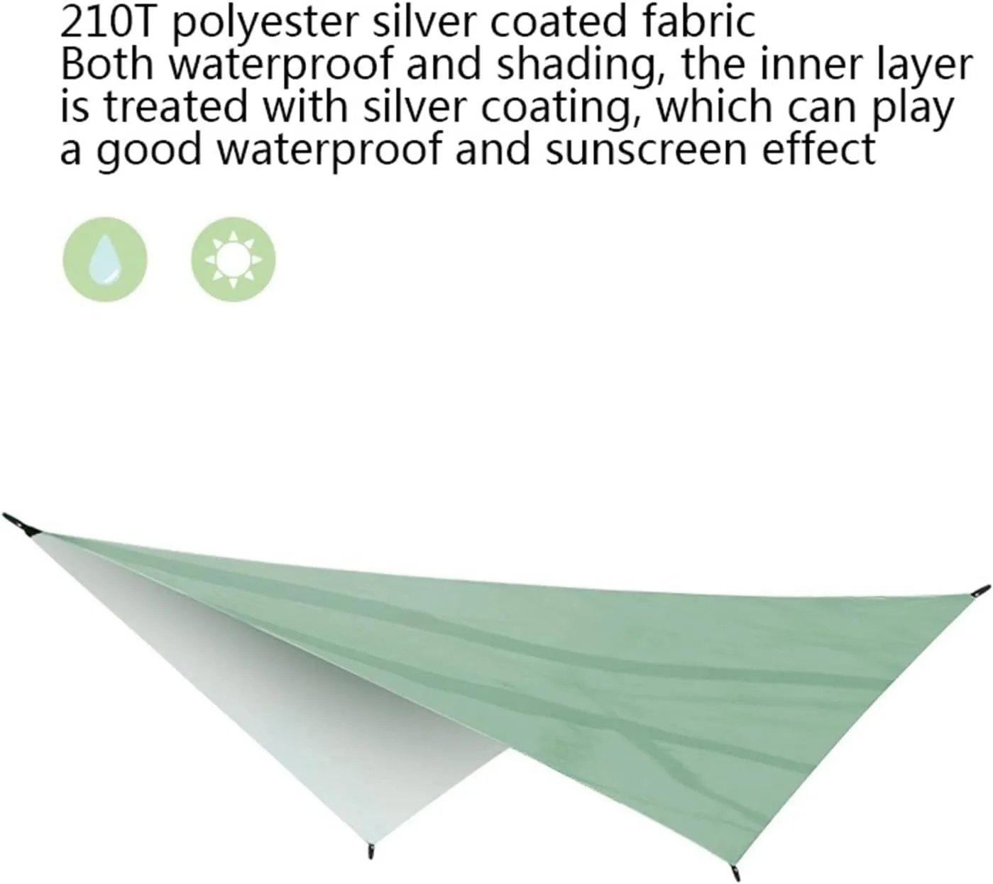 Watertight Tarp Tent Shade Outdoor Camping Hammock Garden Silver Coated Awning Canopy Sunshade Ultralight 340 * 260cm (Color : Black, Size : A)