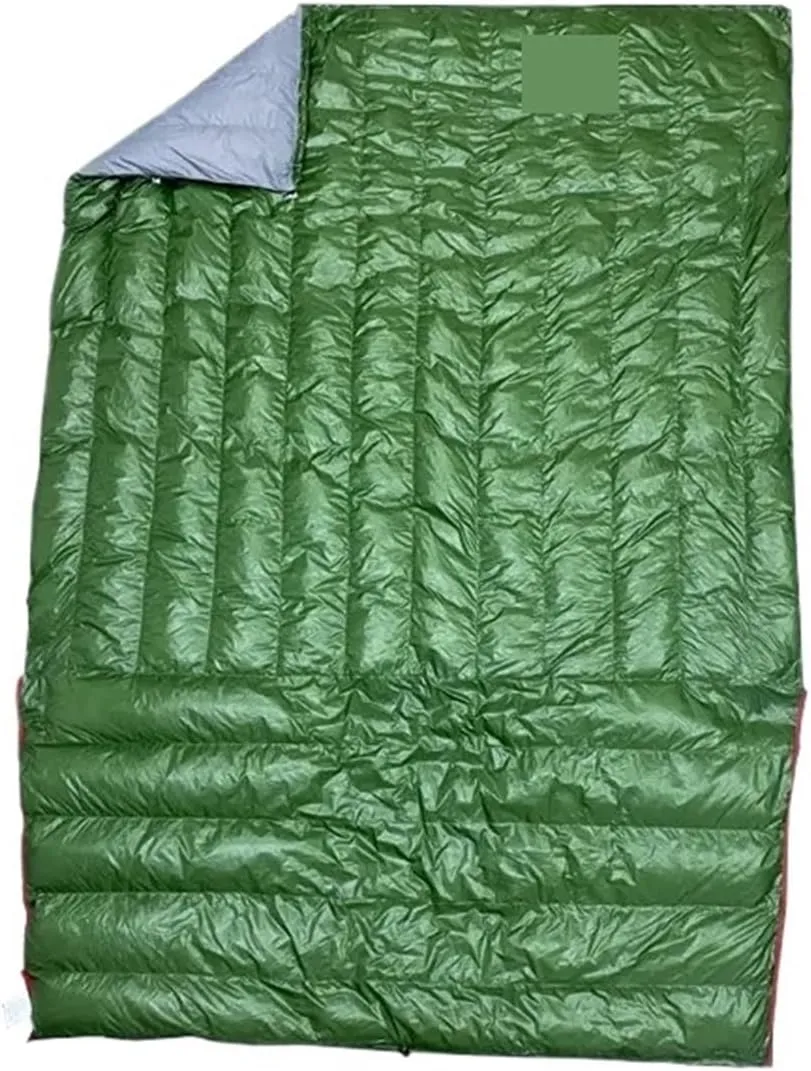 White Duck Down Mummy Sleeping Bag - Lightweight Camping Quilt For Autumn, Winter, And Spring(M Size Green)