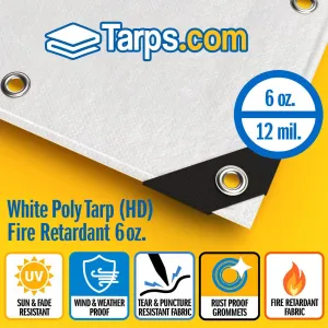 White Heavy Duty Poly Tarps - Fire Retardant