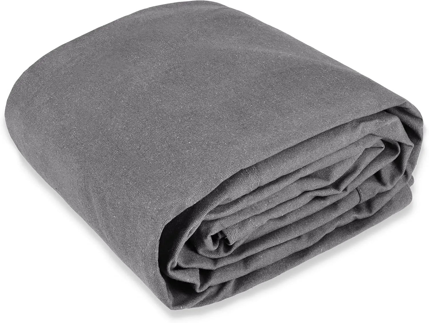 WHITEDUCK 8'x10' Canvas Tarp 18 oz/37 Mil Heavy Duty Waterproof UV Resistant, Rustproof Grommets, Industrial & Commercial Use Cloth Tarp (Finished Size: 7'6"x9'6", Grey)