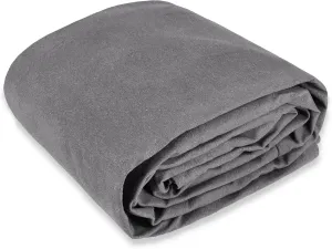 WHITEDUCK 8'x10' Canvas Tarp 18 oz/37 Mil Heavy Duty Waterproof UV Resistant, Rustproof Grommets, Industrial & Commercial Use Cloth Tarp (Finished Size: 7'6"x9'6", Grey)