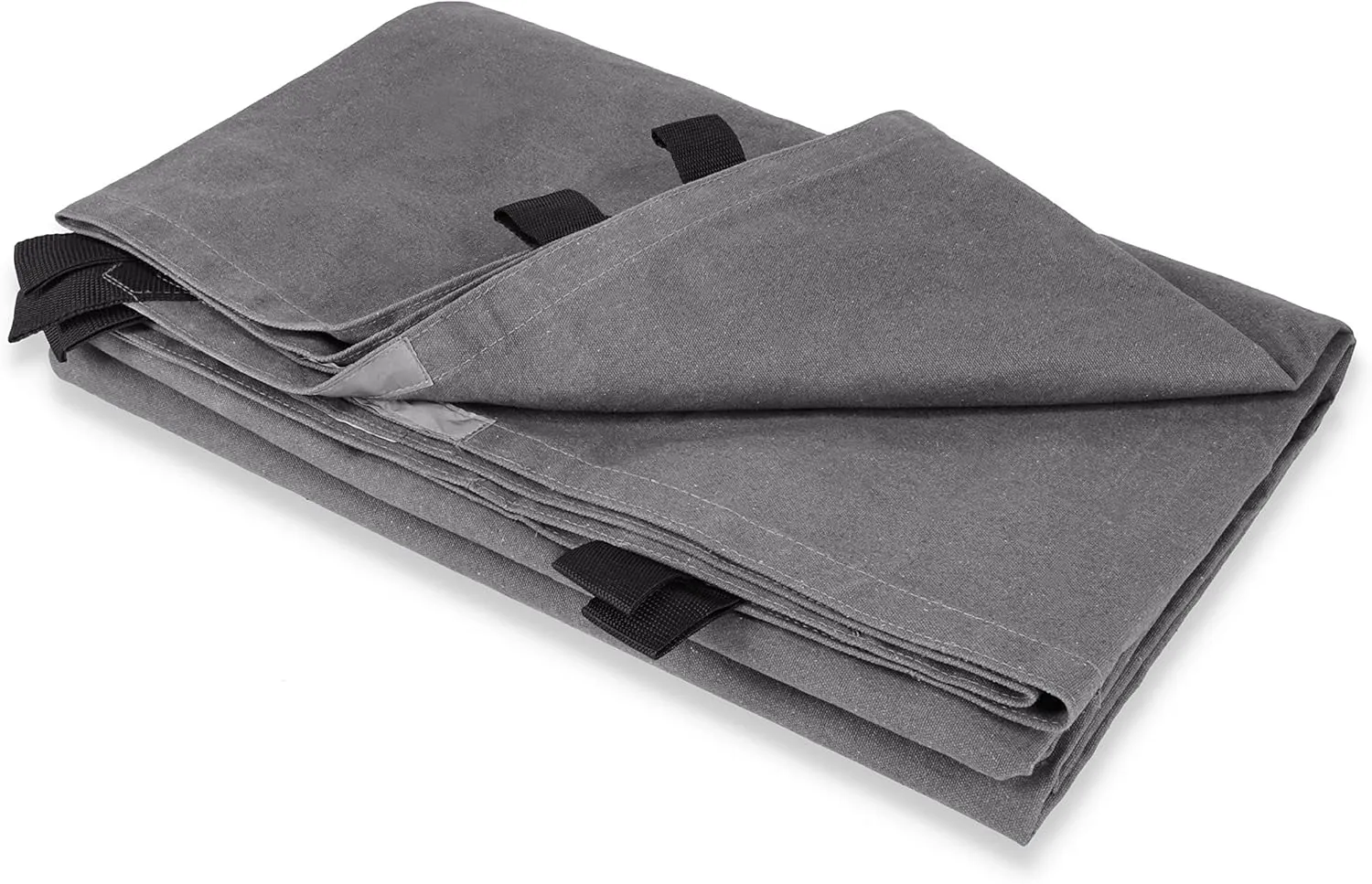 WHITEDUCK 8'x10' Canvas Tarp 18 oz/37 Mil Heavy Duty Waterproof UV Resistant, Rustproof Grommets, Industrial & Commercial Use Cloth Tarp (Finished Size: 7'6"x9'6", Grey)