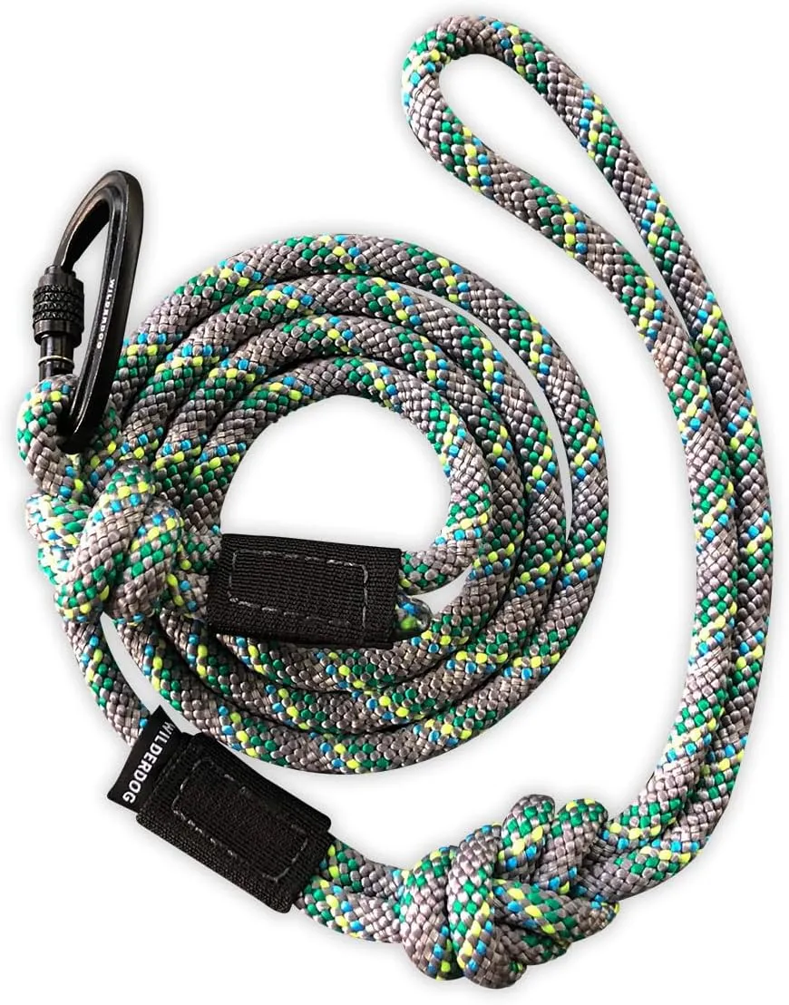 Wilderdog Small Carabiner Climbing Rope Dog Leash for Small & Medium Dogs - 5ft - Alpine - 1Ct