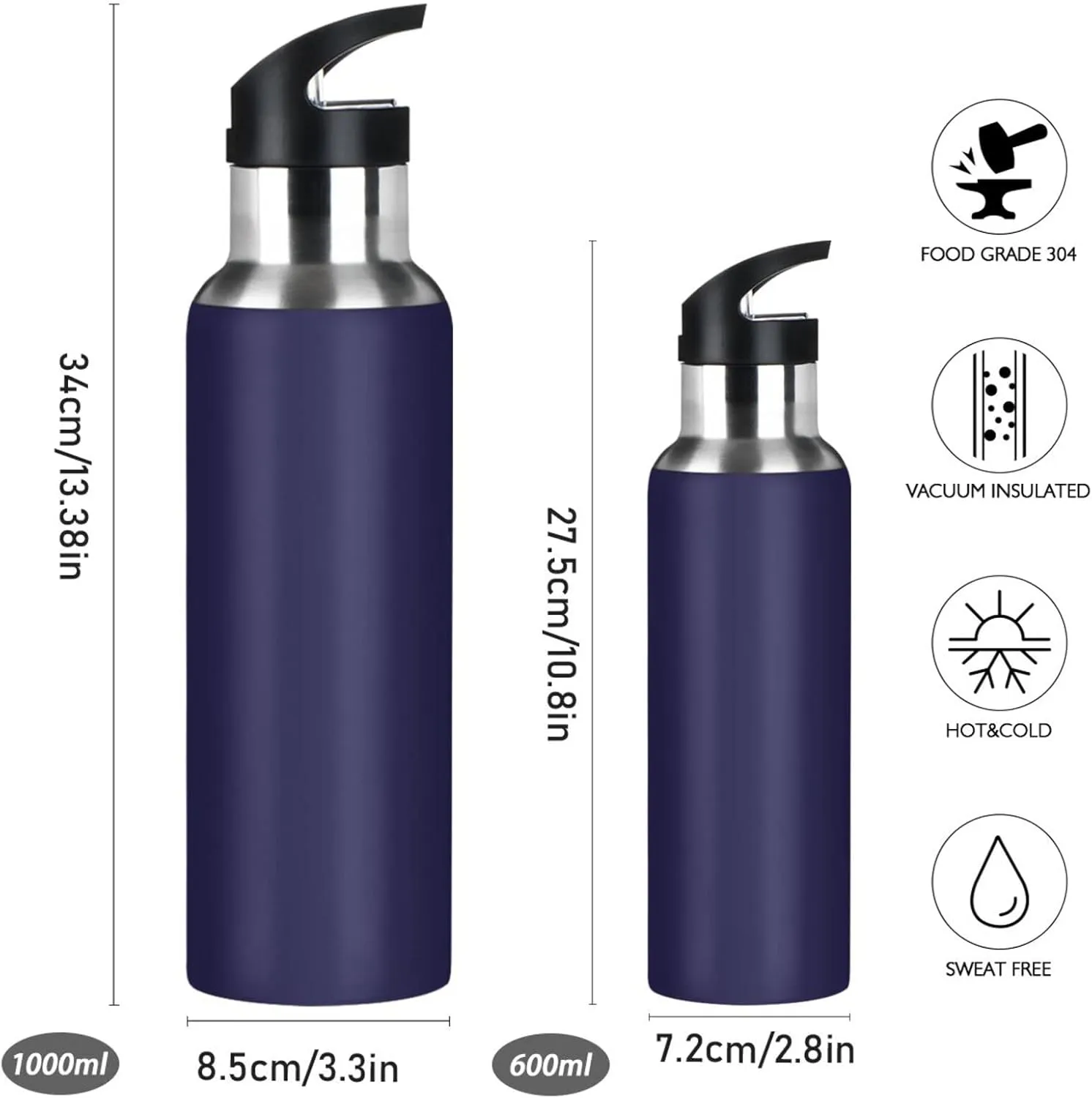 xigua Colorful And Beautiful Galaxy Stainless Steel 600ml Water Bottle Leak-Proof Water Bottle, Suitable for Gym School Children and Adult Drinking Bottles