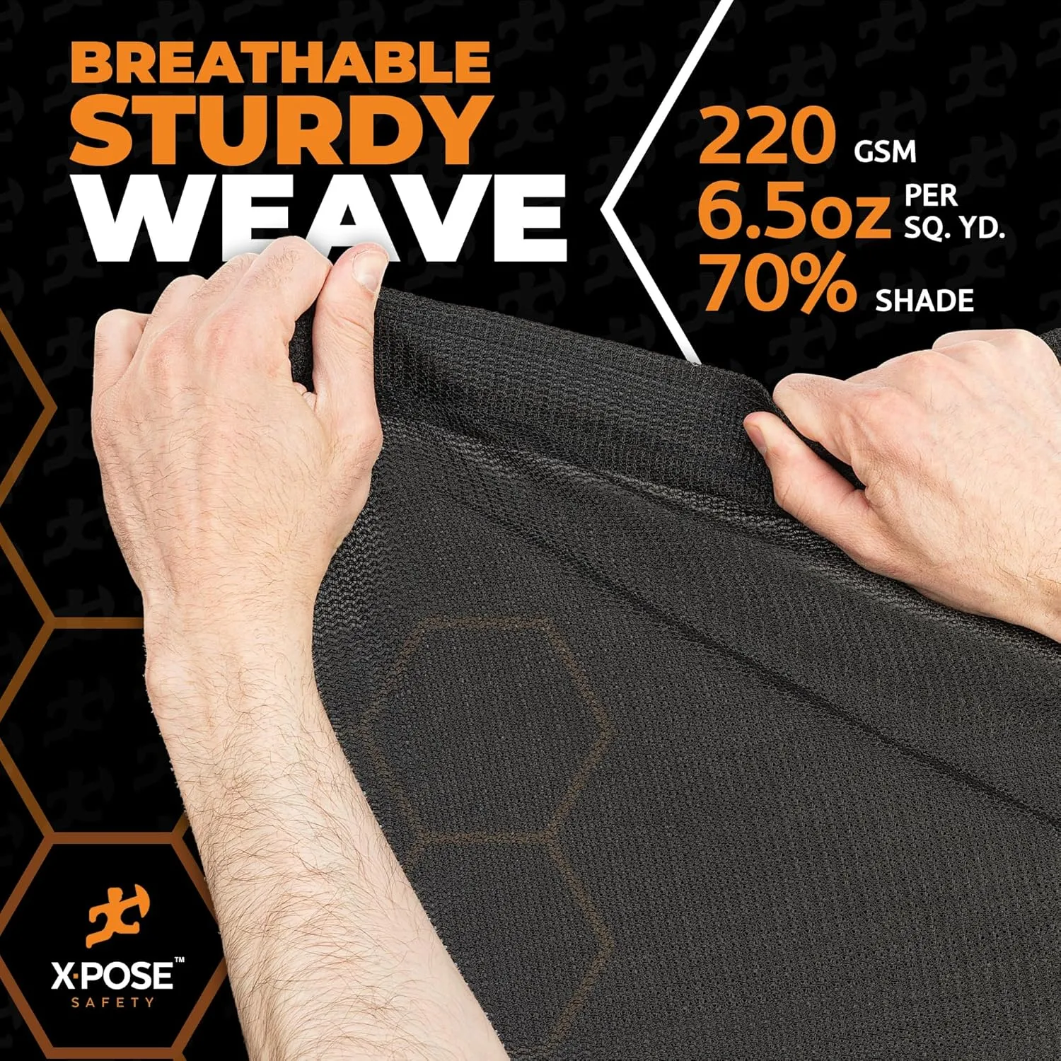 Xpose Safety Heavy Duty Mesh Tarp – 12’ x 14’ Multipurpose Black Protective Cover with Air Flow - Use for Tie Downs, Shade, Fences, Canopies, Dump Trucks – Tear Resistant