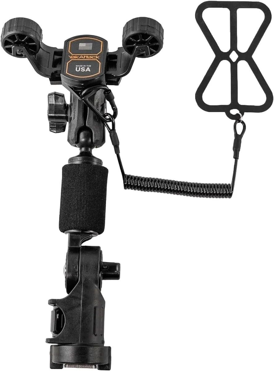 YakAttack RotoGrip Phone Holder Pro with LockNLoad Mount | Kayak Phone Mount for Fishing & Boating | One-Hand Operation | Fits iPhone 15 Pro Max, Galaxy S24 Ultra, Pixel 8 Pro | Made in USA