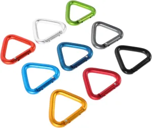 Yardwe 9pcs Heavy Duty Aluminum Carabiner Hooks Triangular Shape Keychain Clips for Hiking Camping and Outdoor Adventures Lightweight and Sturdy Snap Buckle for Essential Gear