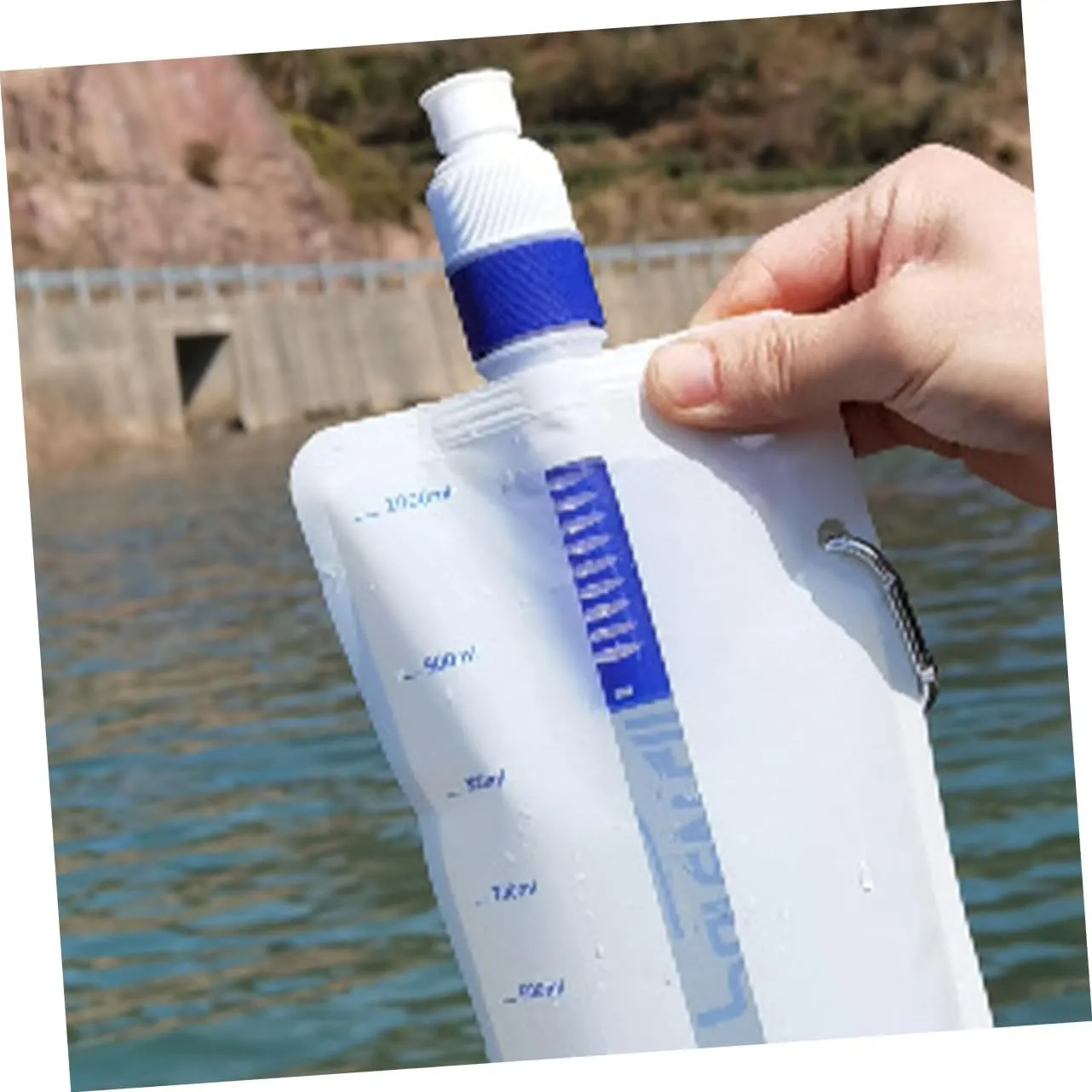Yardwe Essential for Outdoor Lovers: Portable Water Purifier Bag Reusable Camping and Hiking Water Container