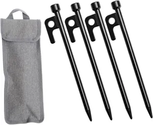 Yardwe Tent Ground Pegs Metal Stakes for Camping Tarp Accessories Heavy Duty Tent Stakes Easy to Use Carry Outdoor Gear