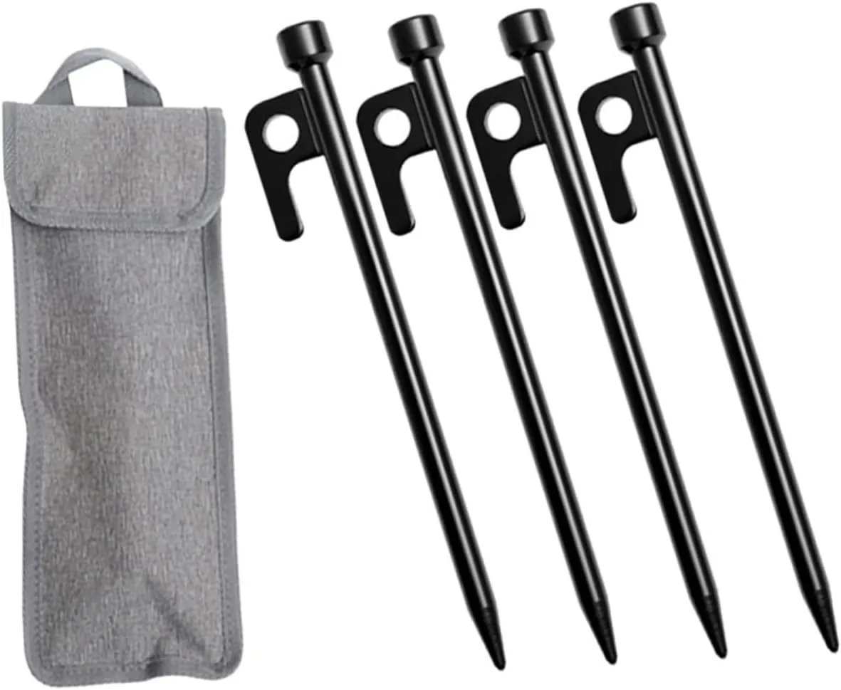 Yardwe Tent Ground Pegs Metal Stakes for Camping Tarp Accessories Heavy Duty Tent Stakes Easy to Use Carry Outdoor Gear