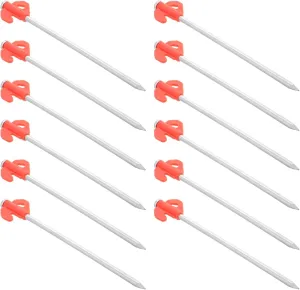 YARNOW 20pcs Heavy Duty Tent Ground Nails for Small Tent Outdoor Camping Accessories Windproof Stakes Iron Pegs for Canopy and Tarp