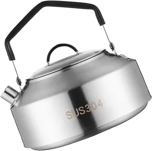 YARNOW Convenient Stainless Steel Camping Kettle Compact Lightweight Stovetop Perfect for Boiling Water Soup
