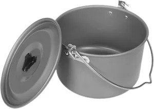 YARNOW Picnic Hanging Pot Camp Kettles for Boiling Water Camping Essentials Cooking Outdoor Fishing Kettle Camp Cookware Camping Mess Kit Bush Pot Camping Oven Dark Aluminum Alloy