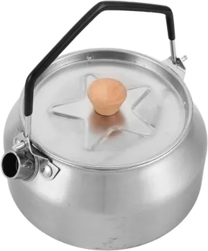 YARNOW Stainless Steel Camping Kettle Portable Outdoor Water Boiler for Hiking Backpacking and Picnics Easy to Clean Durable Design with Heat Insulated Handle
