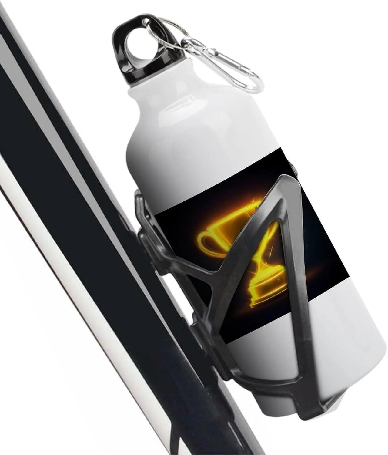 Yellow Glowing Winning Travel Aluminum Water Bottle,minimal Sport Bottle with Twist Cap Buckle for Men Women Camping Hiking 600ml