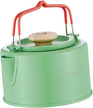 YIJU Camping Kettle Tea Pot Coffee Pot 1.1 L Cookware Lightweight Tea Kettle Teapot for Travel Climbing Outdoor Backpacking Hiking, Green