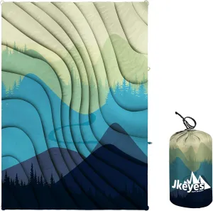 Yizheer Outdoor Puffy Packable Lightweight Down Alternative Printed Camping Blanket Large Ultra Warm Hammock Top Quilt Waterproof Blanket for Traveling, Stad Cold Weather 1-Person, 76" x 54"