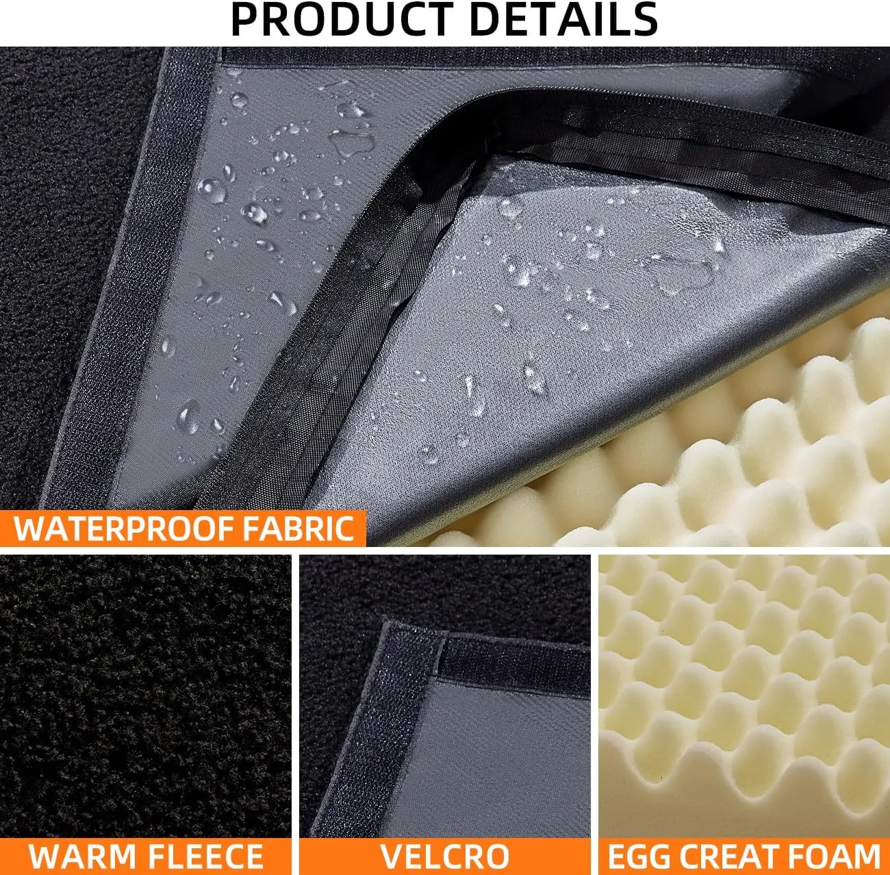 YJGF Washable Dog Bed for Back Seat - Waterproof Seat Cover Extender - Orthopedic Hammock for Large Dogs