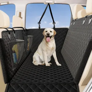 Zanch 2025 Upgrade Dog Car Seat Cover - 100% Waterproof Anti-Scratch, Passenger Friendly Back Seat Protector, Nonslip Pet Hammock with Durable Velcro Side Flap for Large Trucks, SUVs, Vans, XL-Black