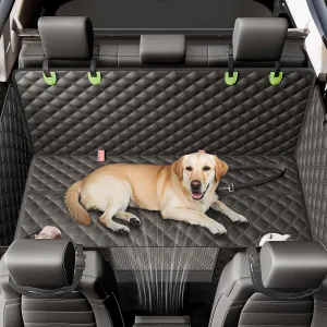 Zanch 2025 Upgraded Dog Car Seat Cover, 400 lbs Heavy Duty Hard Bottom, Waterproof & Anti-Scratch Back Seat Protector, Nonslip Pet Hammock Extender Cars, SUV, Trucks, Standard-Green