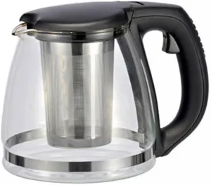 Zerodeko Borosilicate Glass Teapot Stainless Steel Strainer Heat Resistant Tea Infuser Kettle for Tea Enthusiasts