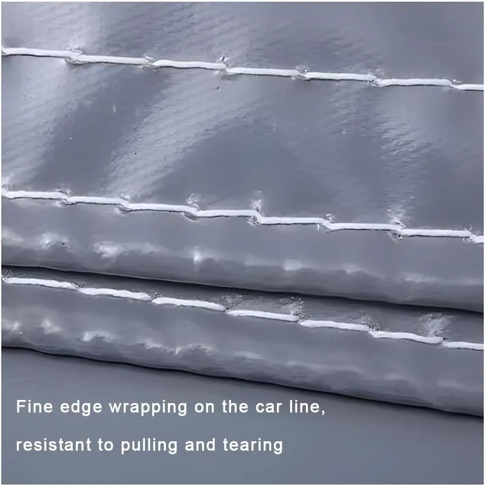 Zfmnoyev Heavy Duty Waterproof Tarp, Flame Retardant Tarpaulin with Grommets, Tear Resistance, Durable Outdoor Car Canopy Tent Cover (Color : Gray, Size : 8x10m)