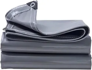 Zfmnoyev Heavy Duty Waterproof Tarp, Flame Retardant Tarpaulin with Grommets, Tear Resistance, Durable Outdoor Car Canopy Tent Cover (Color : Gray, Size : 8x10m)